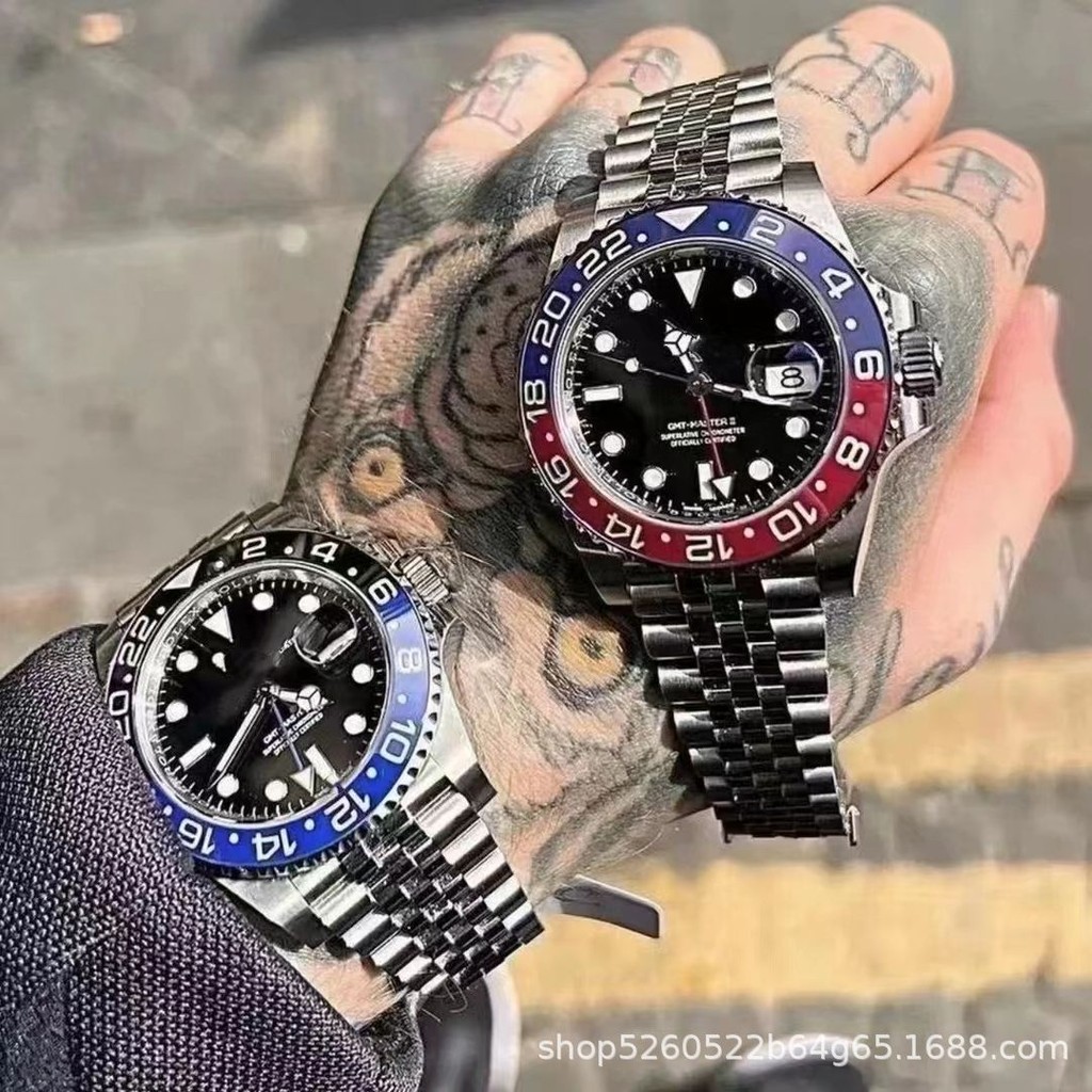 สไตล์ร้อนแฟชั่น Worker Log Series ปฏิทินคู่อัตโนมัติกันน้ํานาฬิกากลไกผู้ชายนาฬิกาชุด 0c0