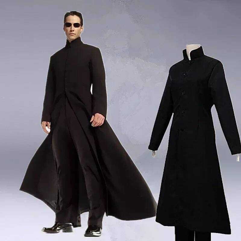 C Matrix Cosplay Custom Black Cosplay Costume Neo Trench Coat Halloween Party Costumes For Men Cos
