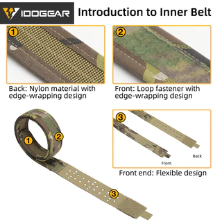 IDOGEAR Tactical Tegris Belt 2"หัวเข็มขัด 1000D Nylon Hard Lightweight MOLLE เข็มขัดยุทธวิธีปรับได้ 3442