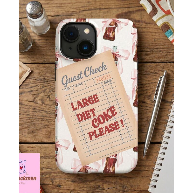 (สต็อกในพื้นที่) Retro Guest Check รูปแบบเคสโทรศัพท์กันกระแทกป้องกัน Soft Tpu สําหรับ Iphone Samsung