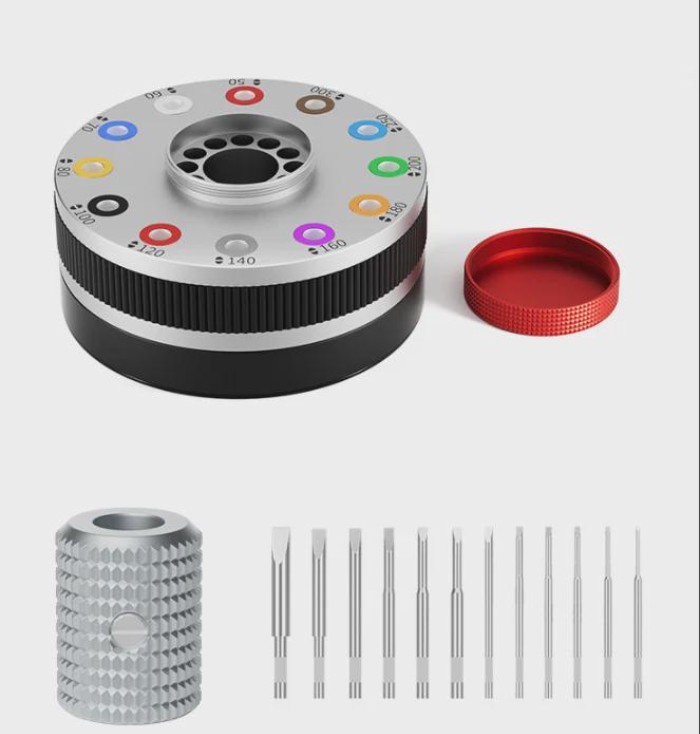 High Quality 12PCS Screwdriver Set with Rotatable Base and Spare Blade for Watch Maintenance and Op