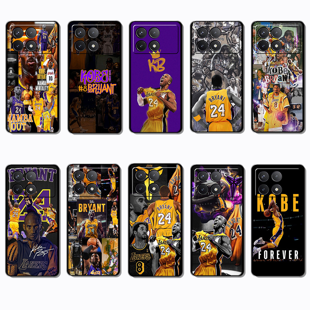 Xiaomi Redmi K70E K60 k70 POCO F5 X6 F6 Pro Kobe Bryant เคสโทรศัพท์สีดํานุ่มแฟชั่น