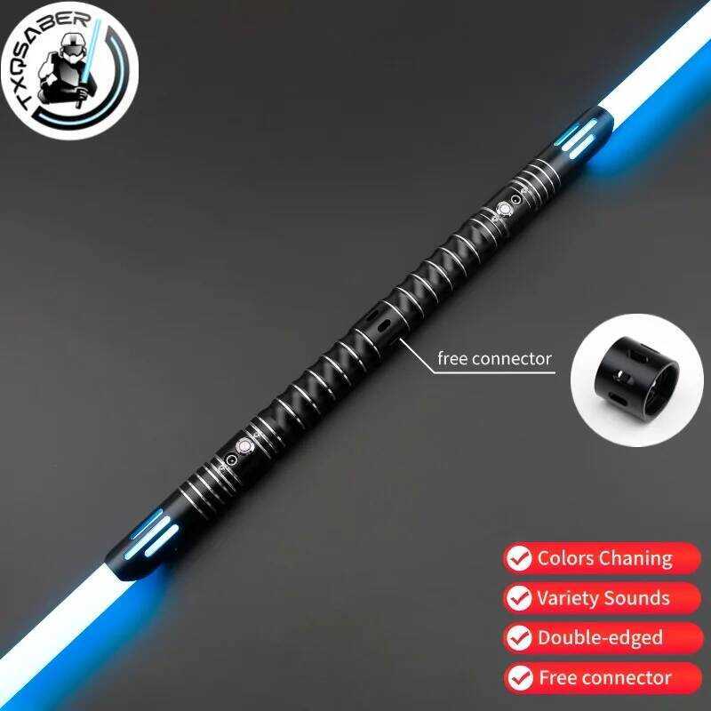 TXQSABER ไลท์เซเบอร์สำหรับการดวลที่ให้การเคลื่อนไหวที่ลื่นไหล พร้อมเอฟเฟกต์เสียงเปลี่ยนได้ 12 สี ด้า