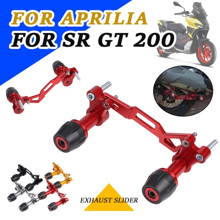 Motorcycle Accessories Crash Pad Protector Exhaust Slider For Aprilia SR GT 200 SRGT200 SR GT200 SR