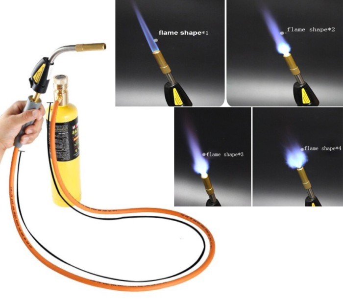 Mapp Torch Gas Welding Torch Self Ignition 1.5m(5ft) Hose Gas Brazing Burner Soldering Quenching BB