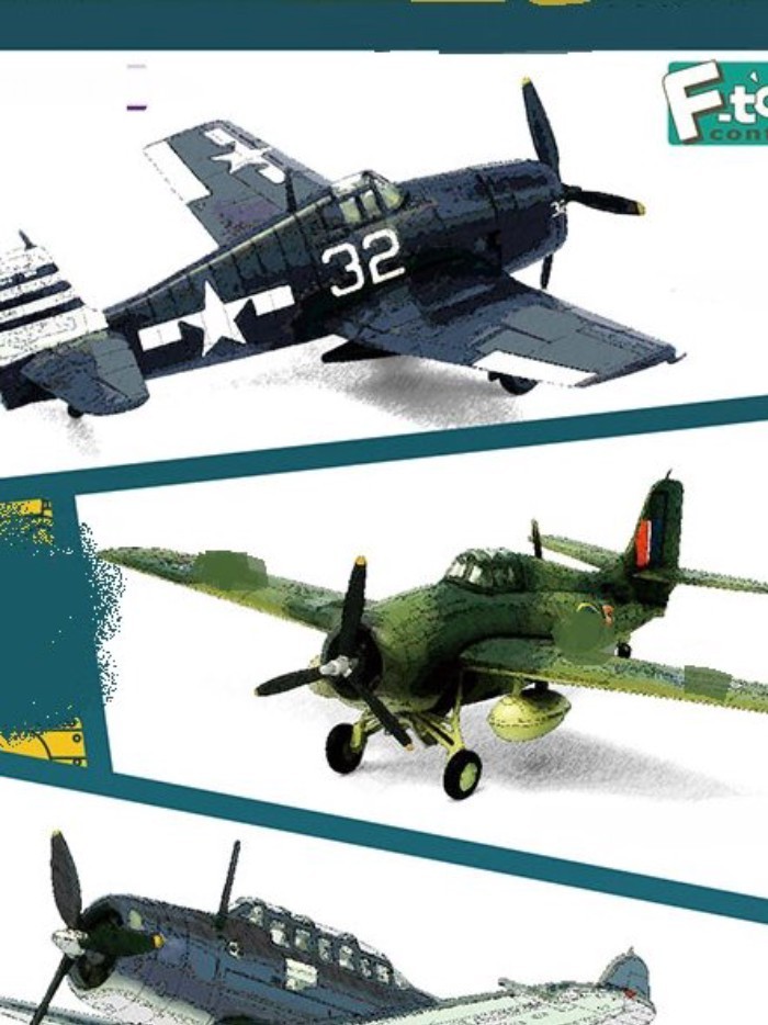 F-toys1/144 wkc10 American F6F/F4F/SBD Fighter Bomber ไม่มีสีกึ่งสําเร็จรูปรุ่นผลิตภัณฑ์