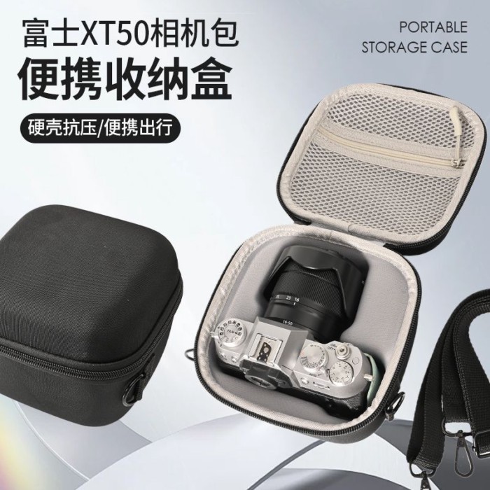 ใหม่กระเป๋ากล้องเหมาะสําหรับ Fuji XT50 กระเป๋ากล้อง Hard Shell Fuji XT50 กล้องป้องกันกรณีไหล่ Storag