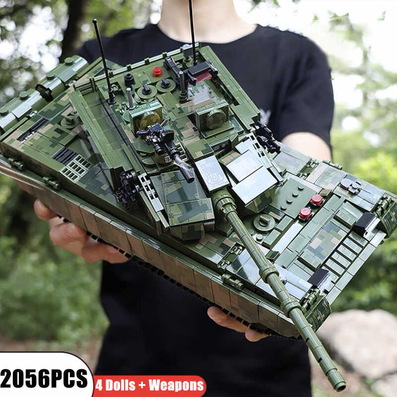 RC A Main Battle Tank Building Blocks M1a2 Leopard 2 Tank Bricks Model Ww2 Soldier Toys For Kid MOC