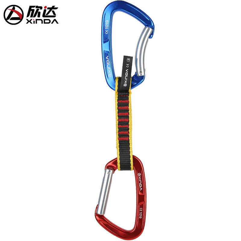 Xinda Carabiner แบบโค้ง สปริงเปิดปิดเร็ว สำหรับปีนหน่ายิม์และปีนเขา ออกแบบมาเพื่อความปลอดภัยสูง