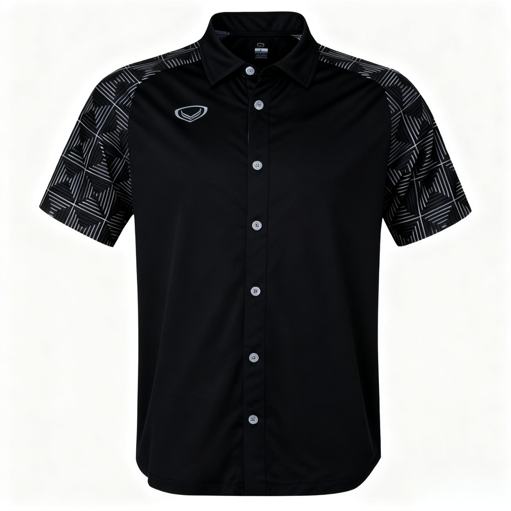 สีใหม่! เสื้อเชิ้ต Grand Sport ปกเสื้อแบบคลาสสิก รหัส Grand Sport 072-083 (072083) สีดำ/ขาว