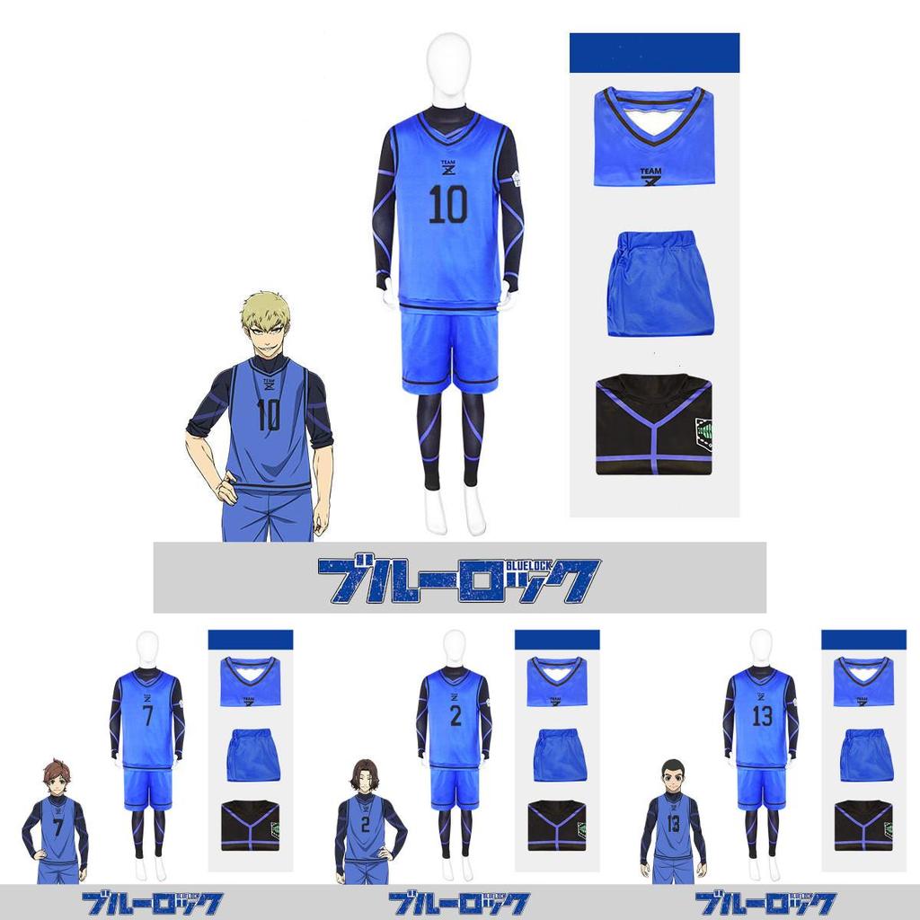 Blue Anime Lock คอสเพลย์ Isagi Yoichi Rensuke Set Jersey No1