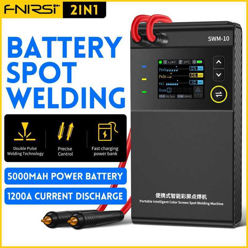 เครื่องเชื่อมแบตเตอรี่แบบพกพา FNIRSI SWM-10 เครื่องเชื่อมขนาดเล็กสำหรับงาน DIY ใช้เชื่อมแบตเตอรี่ 18