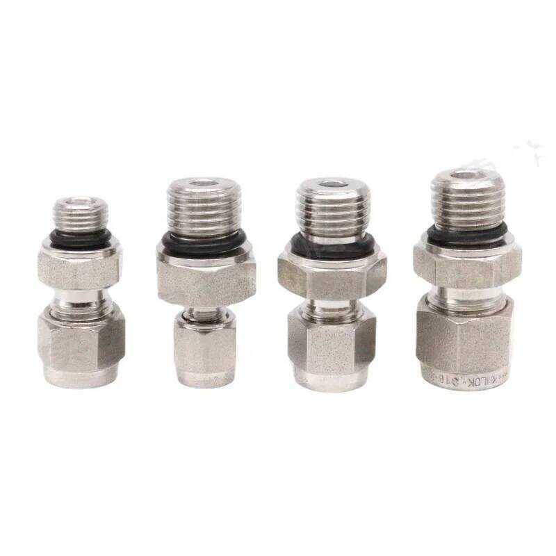ข้อต่อท่อสแตนเลส SUS316L แบบอัดท่อ ขนาด G 1/8" 1/4" 3/8" 1/2" 3/4" 1" BSPP ตัวผู้ สำหรับท่อขนาด 3 6 
