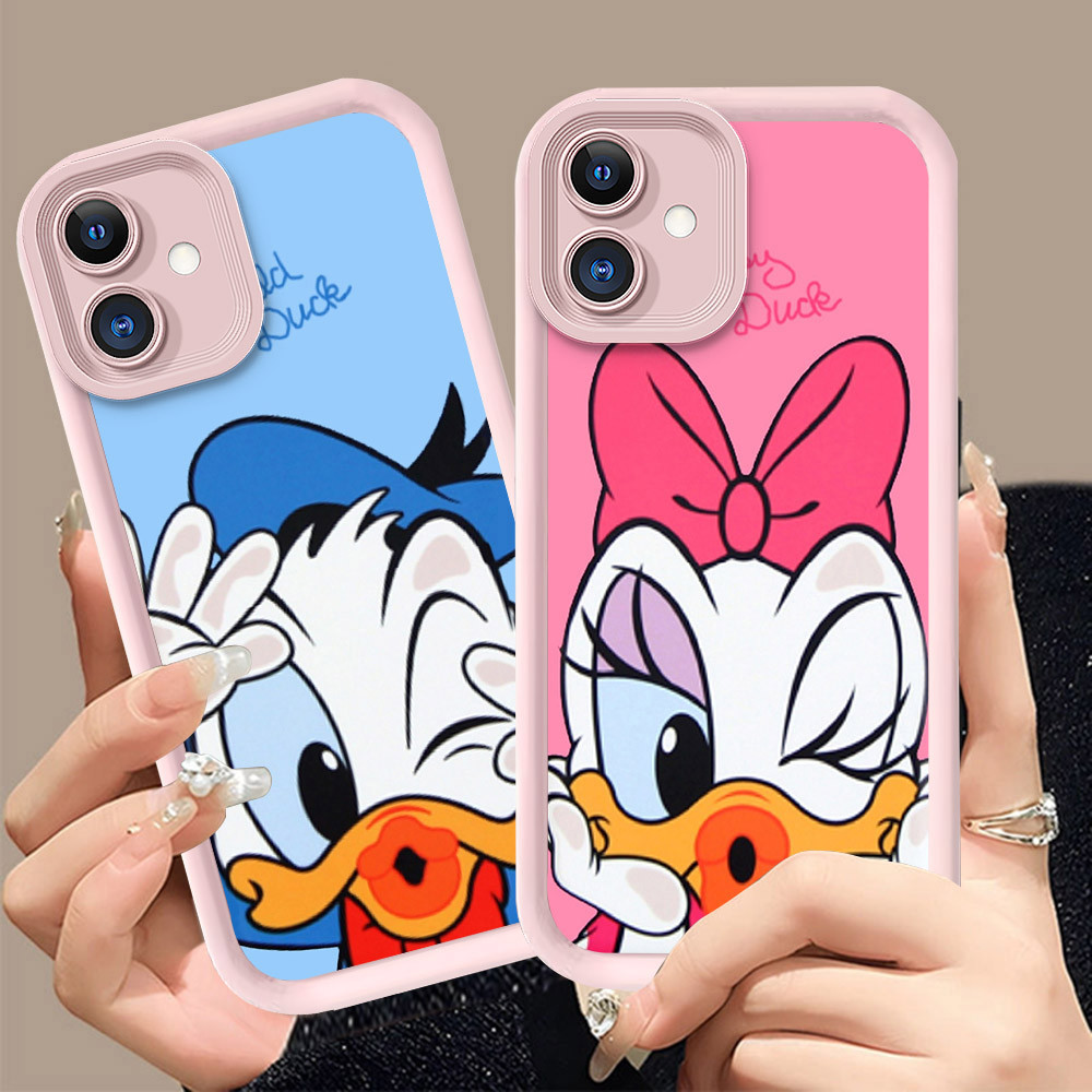 Q-34 Donald Duck ขาวดำเคสโทรศัพท์หรับ Samsung A05 A07 A06 A04E A04 A03 5G ปกสีชมพู