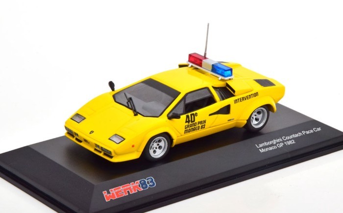 Werk83 Brand F1 Formula Safety Car Model 1: 43 Monaco Station 1982 Lamborghini