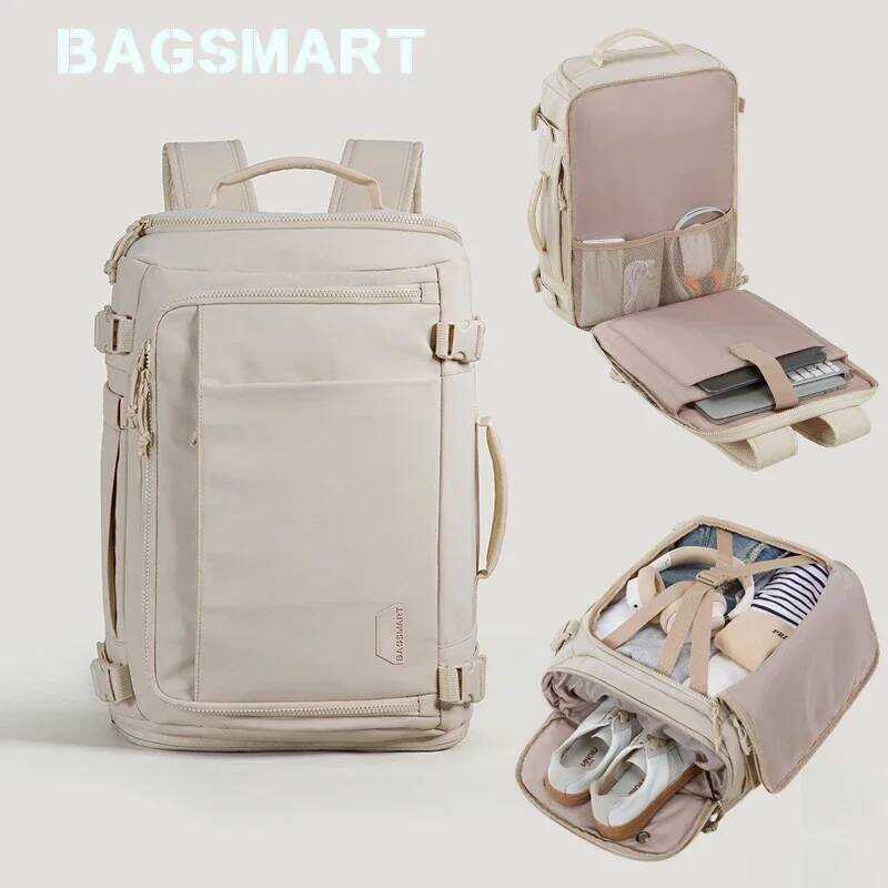 กระเป๋าเป้เดินทาง ❤ BAGSMART ความจุขนาดใหญ่ กระเป๋าเป้แบบบีบอัดสุญญากาศสำหรับผู้หญิง กระเป๋าใส่แล็ป