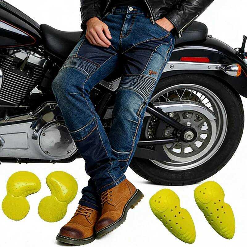 le Riding Pants Blue Kevlar Jeans Abrasion Resistant Windproof Dirt Bike Riding Protective Gear 032