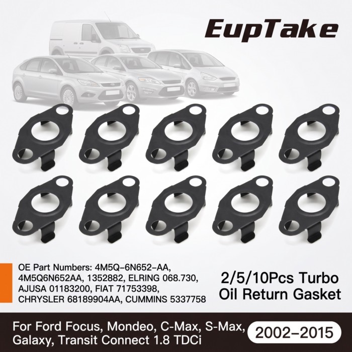 2/5/10Pcs Turbo Oil Return Gasket for Ford 1.8 TDCi 4M5Q-6N652-AA 4M5Q6N652AA Focus Mondeo C-Max S-
