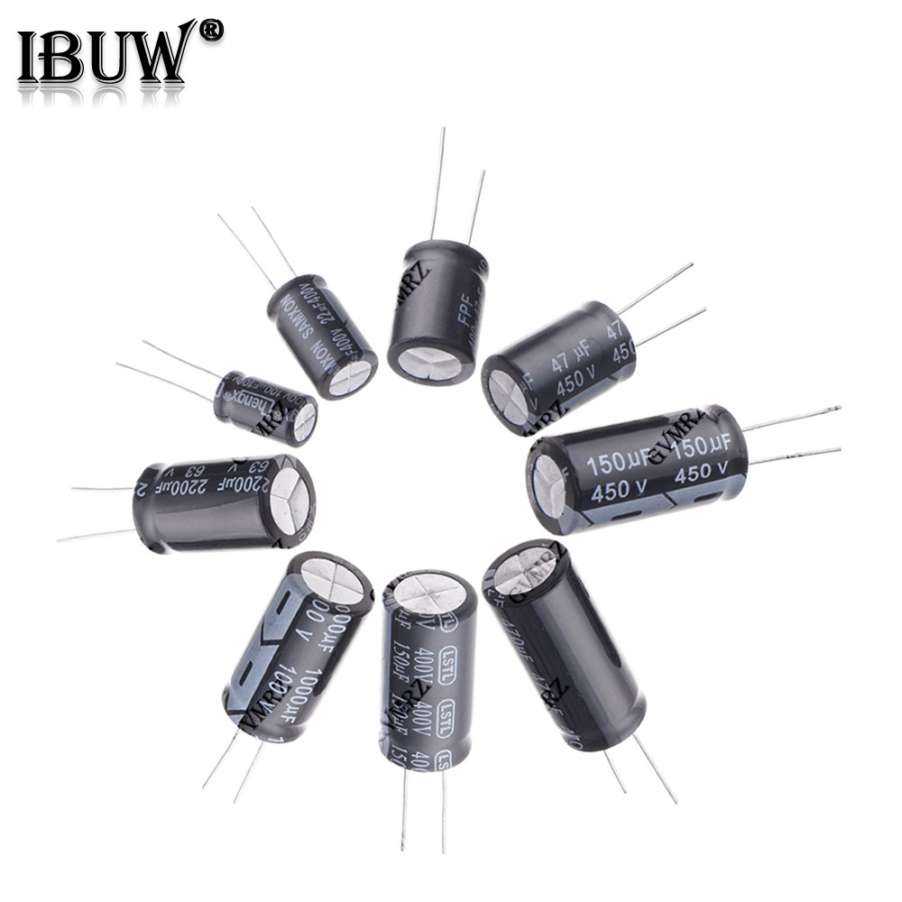 ชุดตัวเก็บประจุไฟฟ้า 10UF 20UF 100UF 220UF 330UF 470UF 400UF 4.7UF สําหรับ DIY ซ่อมวงจร 63V 100V 200