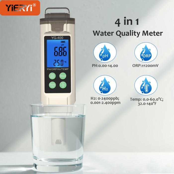 Hydrogen Water pH ORP Meter YG-400 Digital Drinking Water Tester with Temperature Display for Home