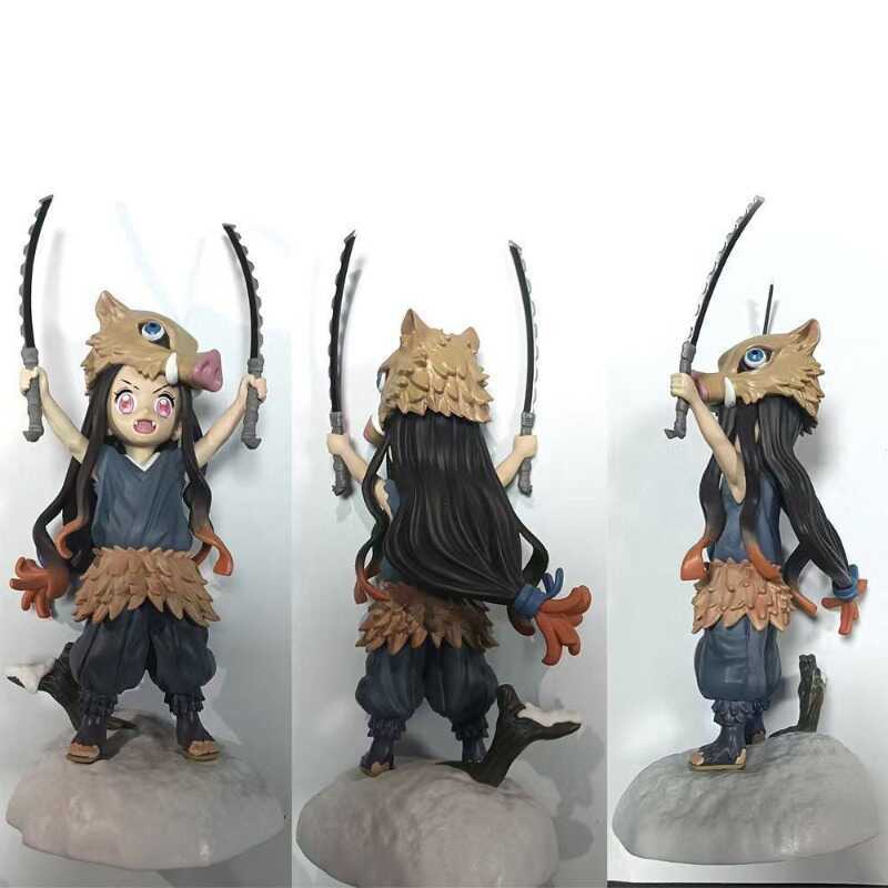 cm Demon Slayer Figure :Piggy Beans Cos Nezuko & Inosuke Hashibira Pvcaction Model Anime Decoration