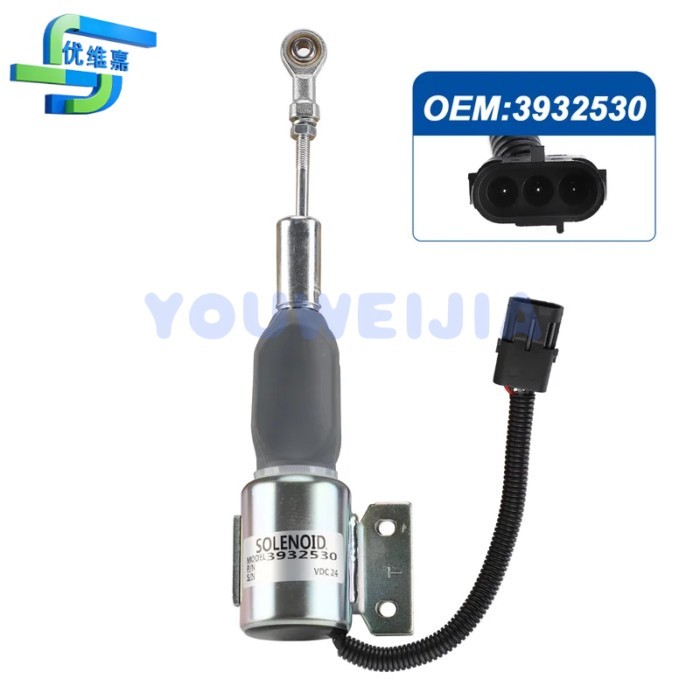 3932529 3930658 Fuel Shutoff Solenoid SA-4756-24 J932529 for Cummins 4BT 5.9L, 6BT 5.9L Hyundai R13