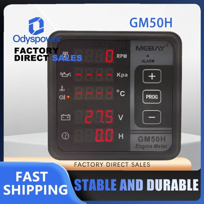 Mebay GM50H Engine Digital Multi-functional Meter Diesel Engine Monitor