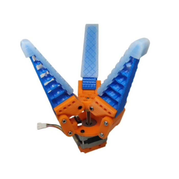 Adaptive Electric Stepper Actuator Gripper - Flexible 3-finger soft silicone gripper