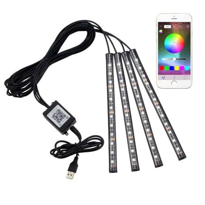 E9 APP Control 72 led 4in1 Decorative accessory alfa romeo cold 12v 5v led car interior atmosphere