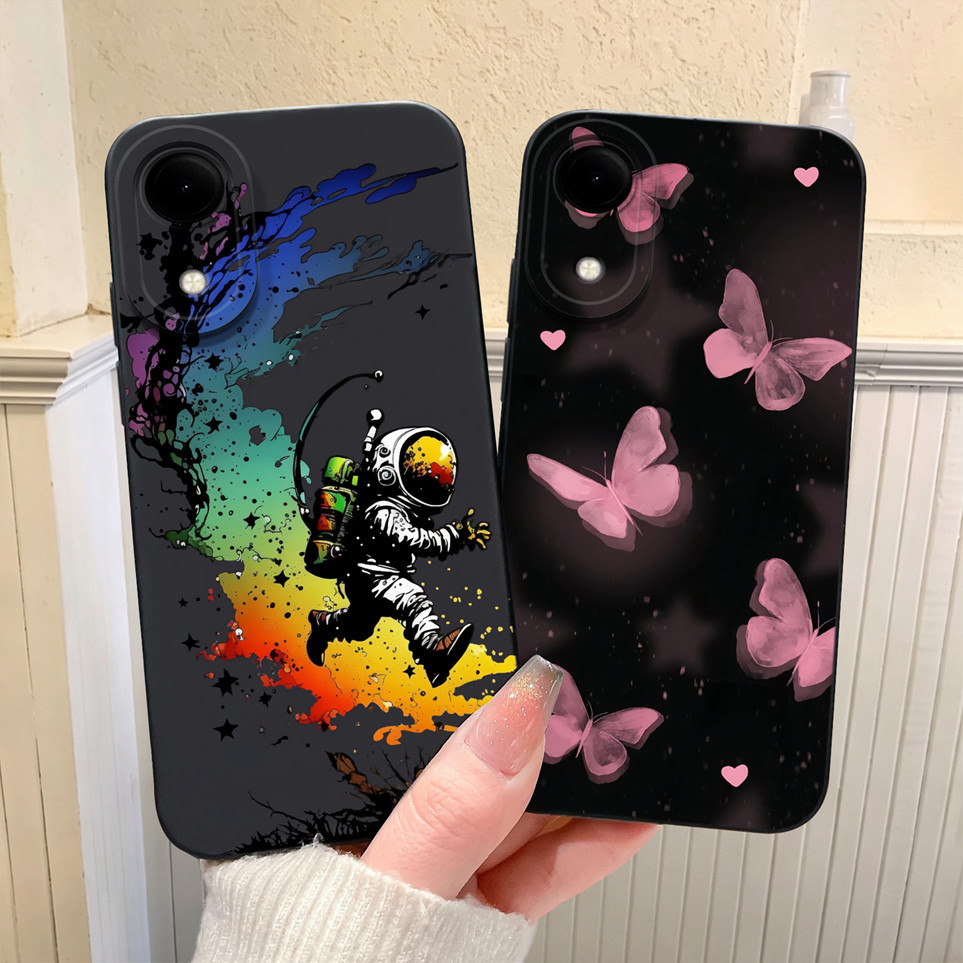 สําหรับ vivo Y05E กรณีแฟชั่นนักบินอวกาศผีเสื้อ Soft เลนส์ป้องกัน Liquid เคสโทรศัพท์สําหรับ vivoY05 ป
