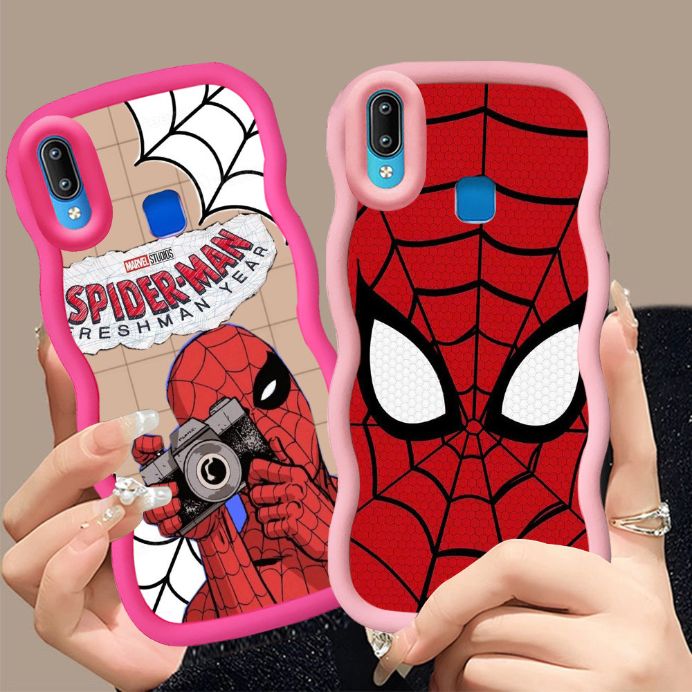 MERAH A-26 Spiderman Casing สําหรับ VIVO Y95 Y91 Y93 Y91i Y91C สีดําสีแดงสีชมพู Case