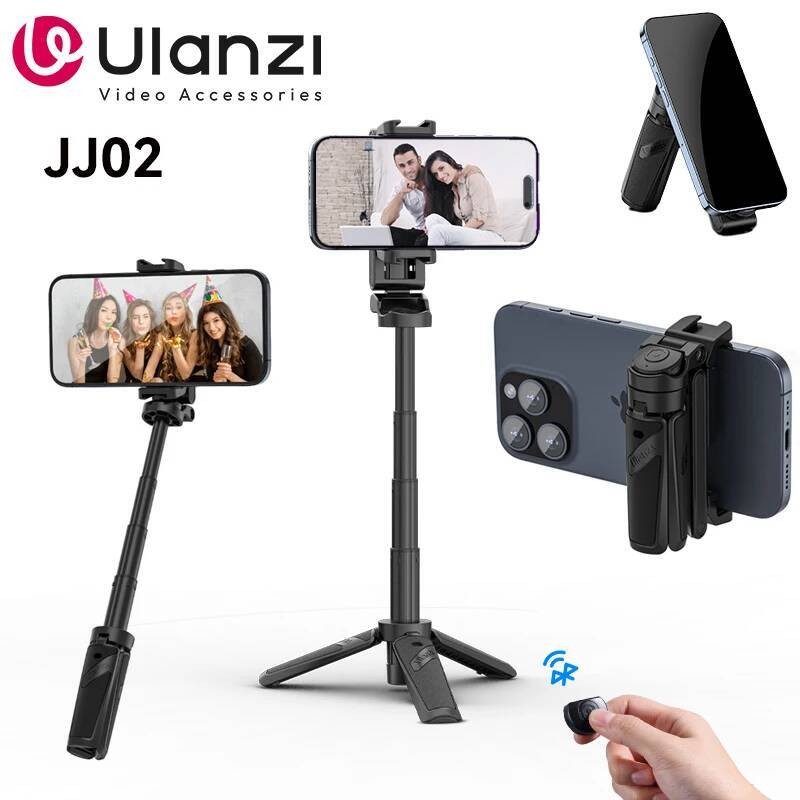 ULANZI JJ02 Selfie Stick ขาตั้งกล้องขยาย Grip ขาตั้งกล้องโทรศัพท์ที่ถอดออกได้ระยะไกล 2 รองเท้าเย็นขน