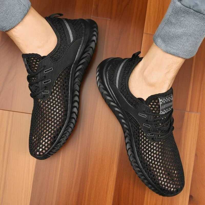 C Summer Men's Sneakers Breathable And Lightweight Men's Casual Tennis Sneakers Hollow Mesh Men's R