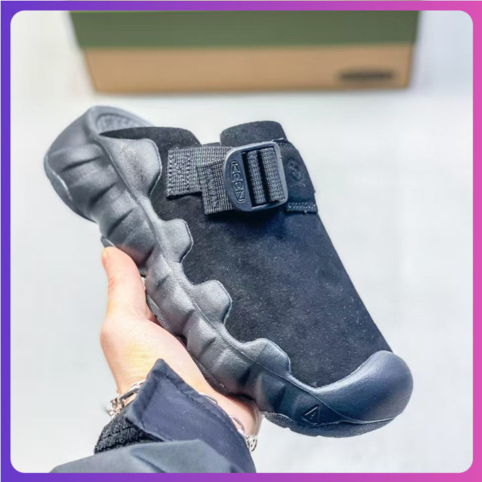 รูปแบบใหม่ Chanel Style Keen Hyperport Low-Top Casual Semi-Support Cowhide Material สีดํา fd9