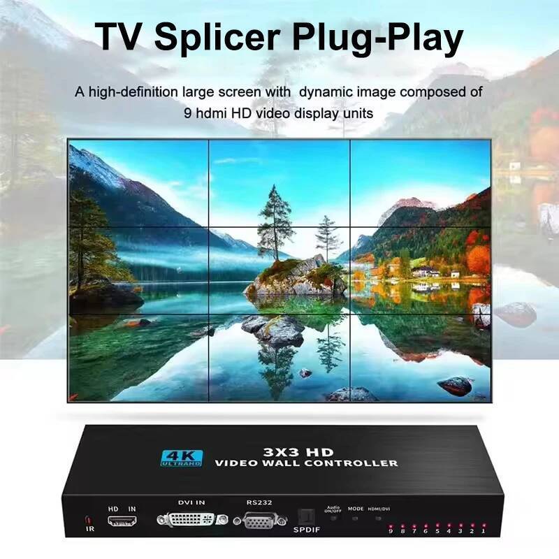 4K HDMI Video Wall Controller 3X3 2X3 2X2 Video Wall Processor Multi Video Screen Processor TV Splic