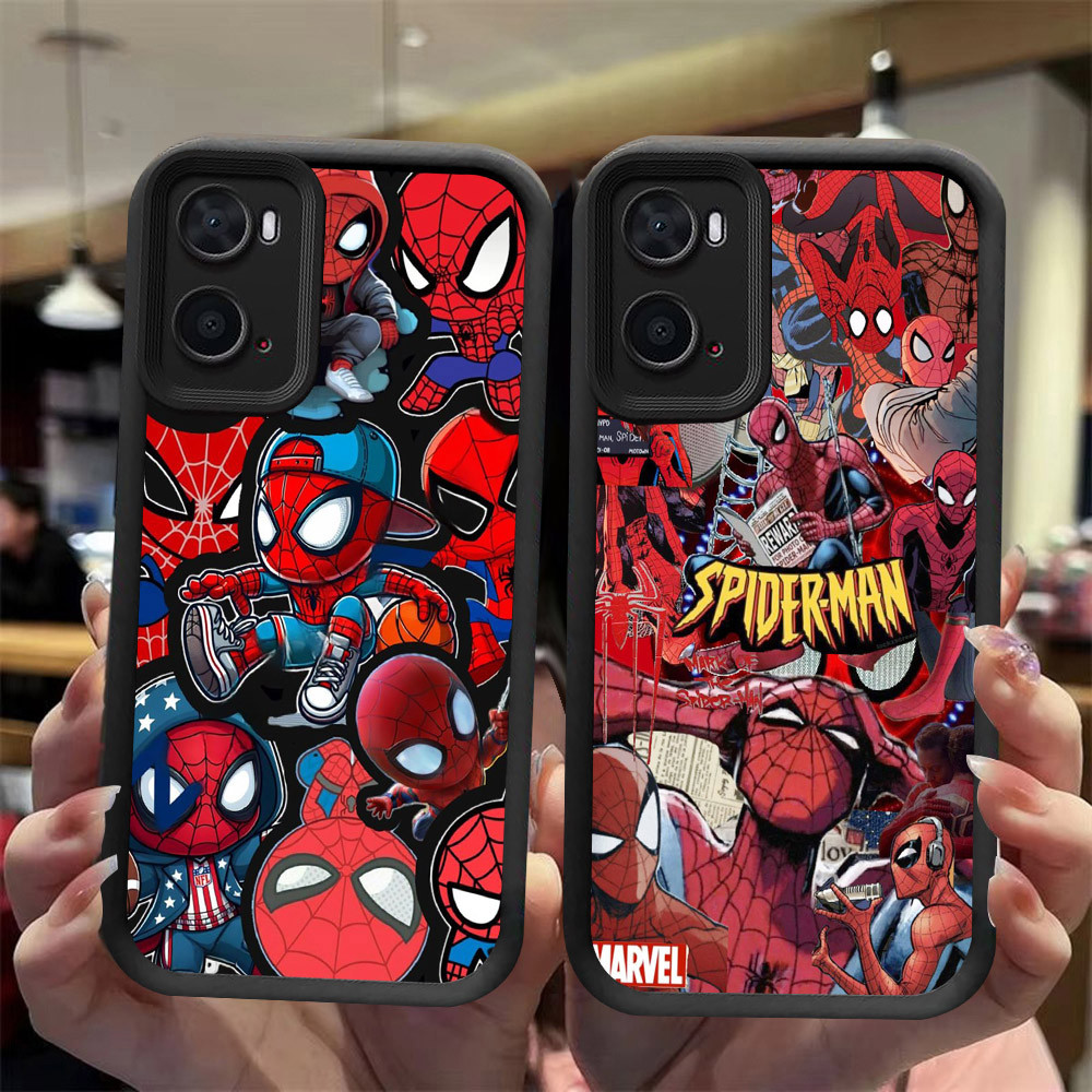 J-4 Spider-man ดำขาวชมพูเคสโทรศัพท์หรับ OPPO A57 A77S A57S A77 A56S A57E 5G