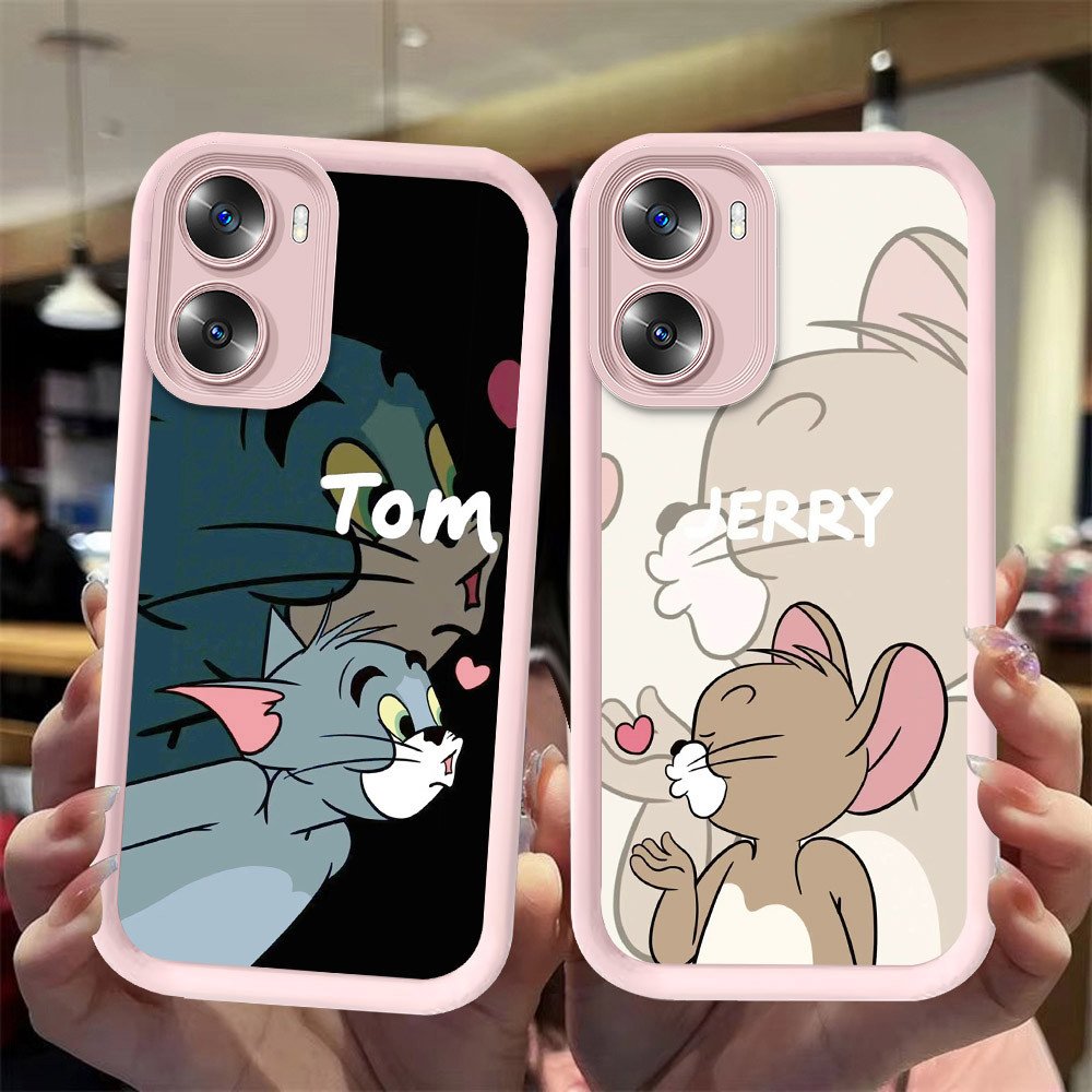 J-6 Love Couple ดำขาวชมพูเคสโทรศัพท์หรับ OPPO A57 A77S A57S A77 A56S A57E 5G
