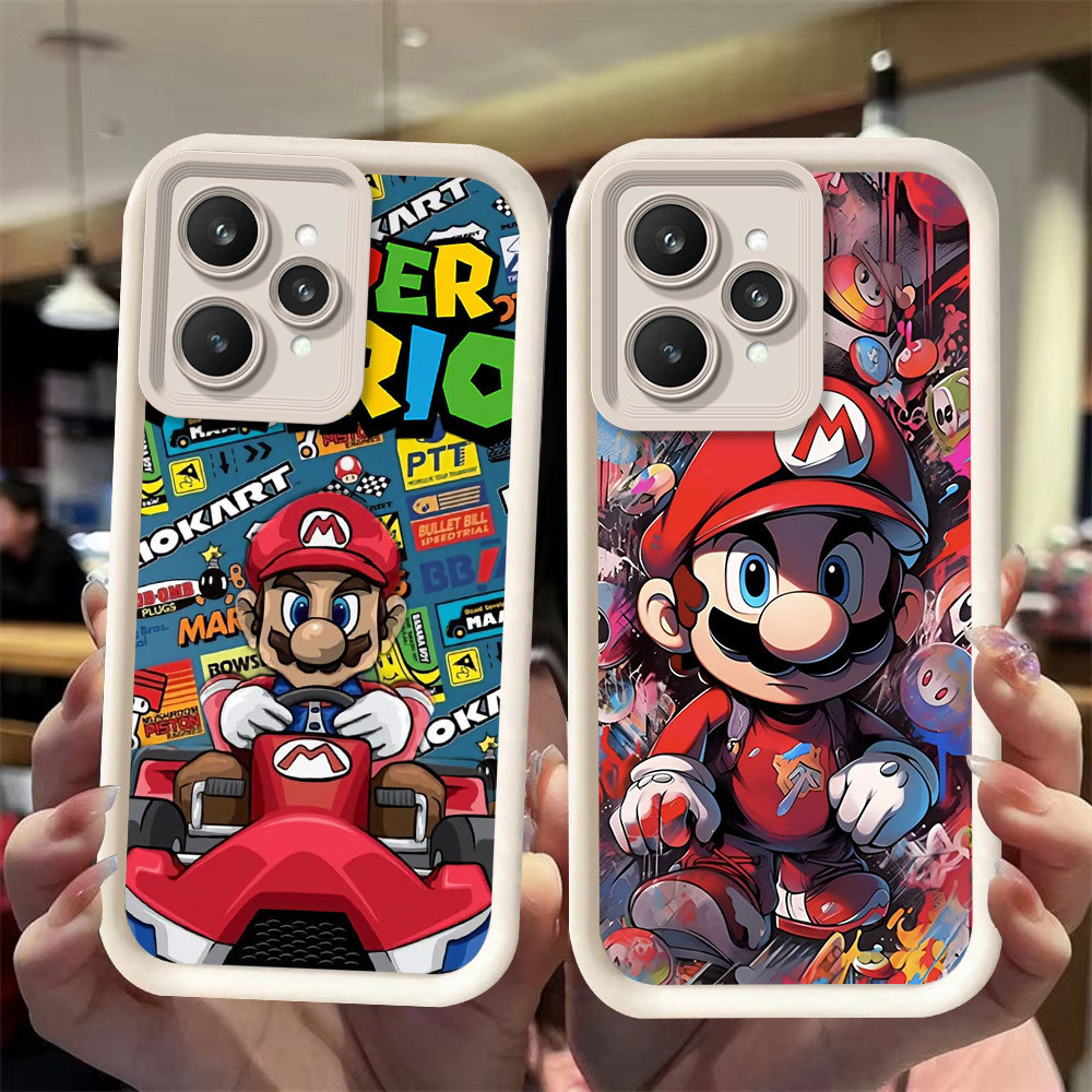 J-34 Mario ดำขาวชมพูเคสโทรศัพท์หรับ Realme 9i V23i C35 C31 Q5i 10 V23 5G