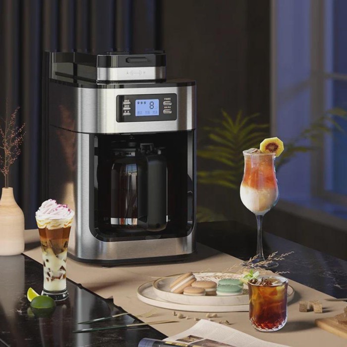 Automatic 2 In1 Coffee Maker Machine Coffee Maker Machine 1050W LED-display Bean Grinder Coffee Mac