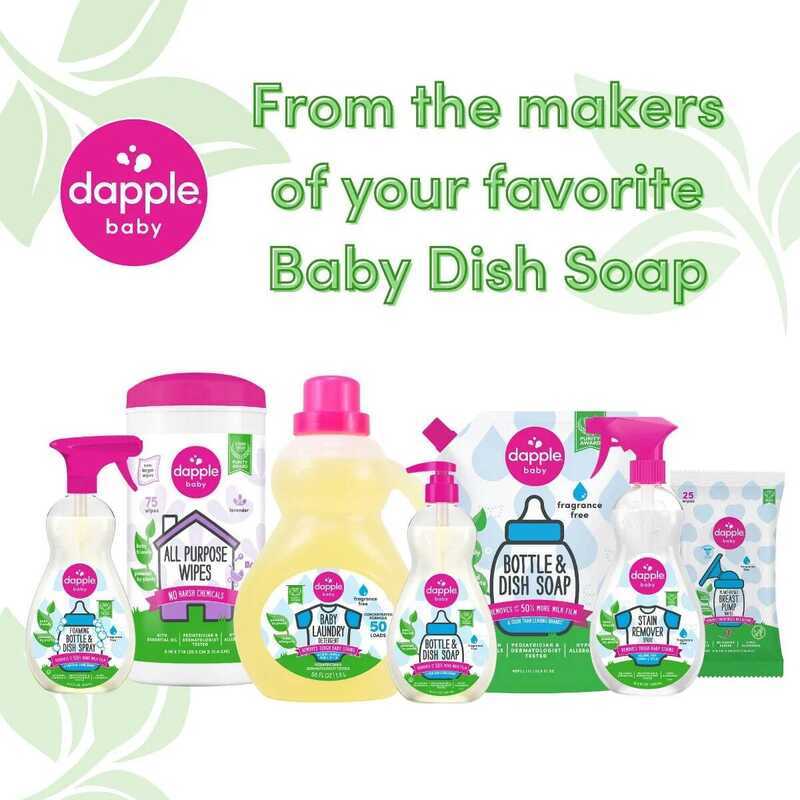Dapple Bottle & Dish Soap - ไม่มีน้ำหอม - 3 fl oz: ปราศจากสารก่อภูมิแพ้, ปราศจากพาราเบน, ปราศจากซัลเ