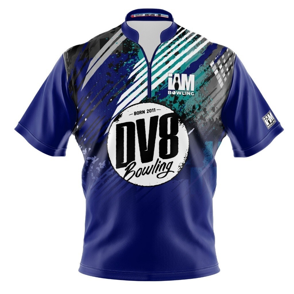 DV8 DS Bowling Jersey - ออกแบบ 1522-DV8 3D Zip Collar Bowling เสื้อ DIY ชื่อ