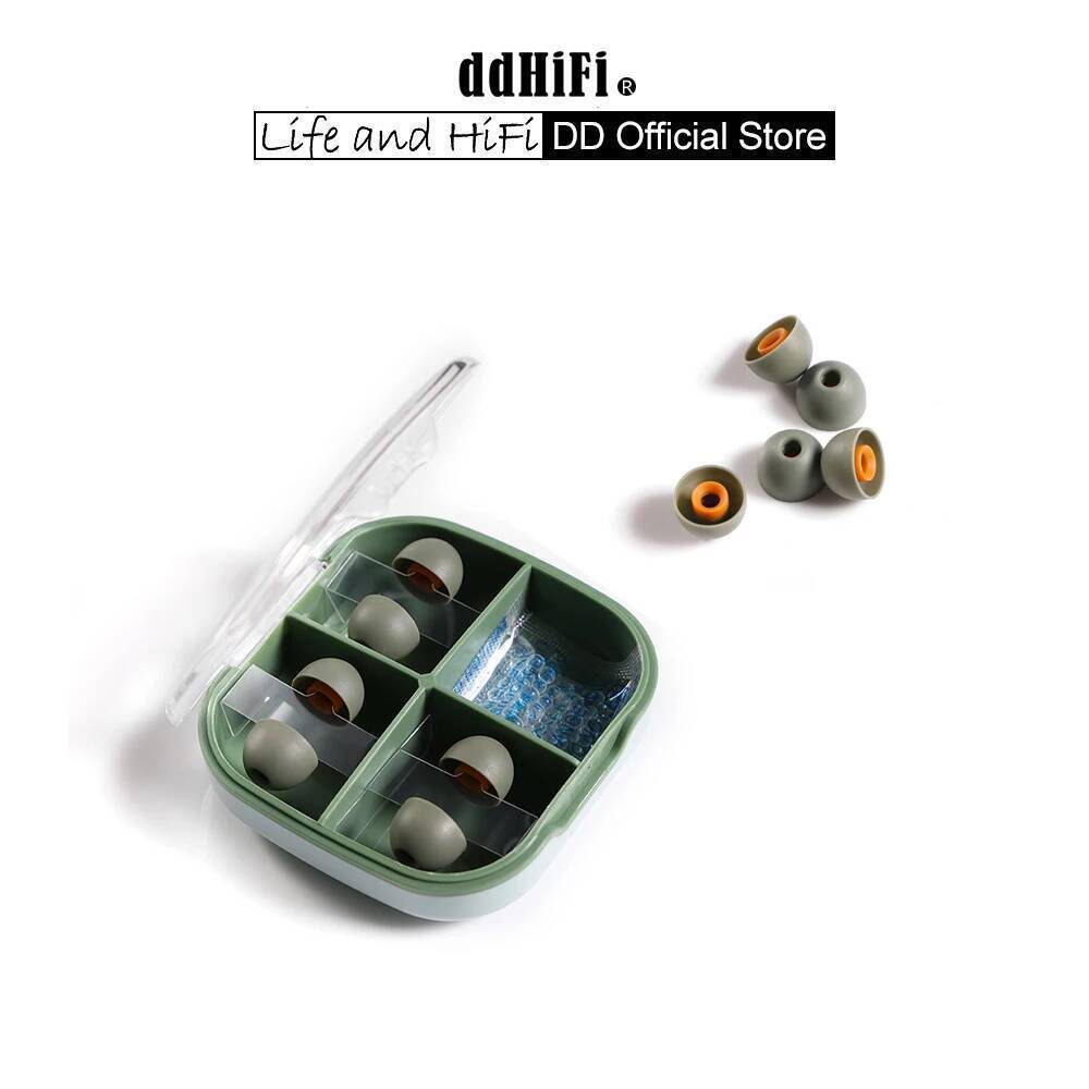 ใหม่ DD ddHiFi ST35 D-Tips IEM เคล็ดลับหู, เปลี่ยนเคล็ดลับหูฟังซิลิโคนพร้อมกล่องเก็บ, 3 คู่ S / M / 