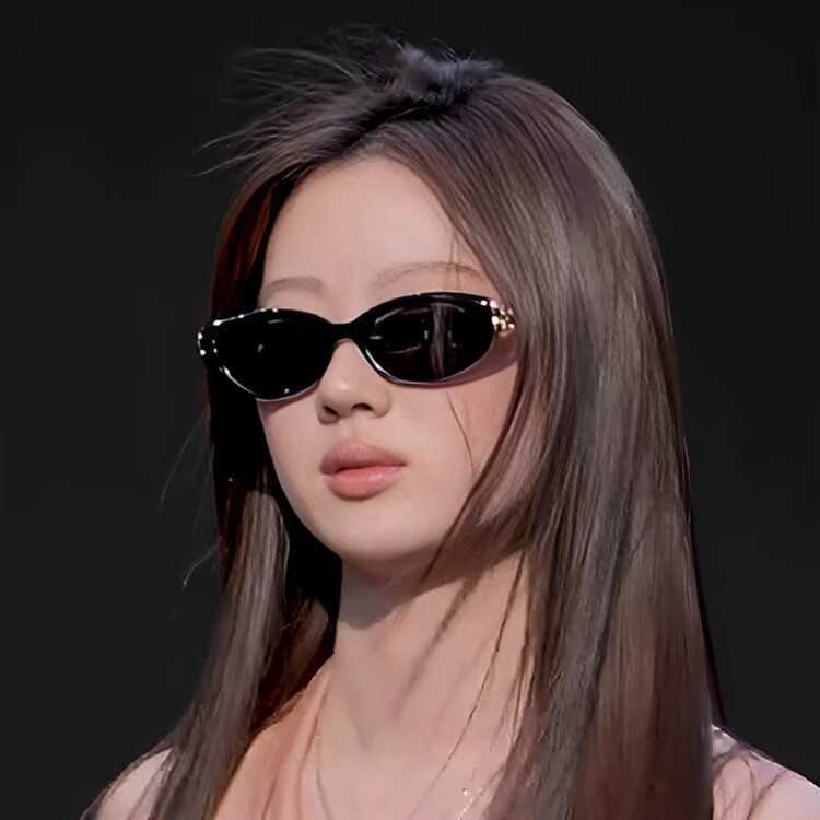 Lin Yichun Yichun สไตล์เดียวกัน GM แว่นกันแดดตาแมว วัดโลหะ kuns แว่นกันแดดป้องกันรังสีอัลตราไวโอเลตแ