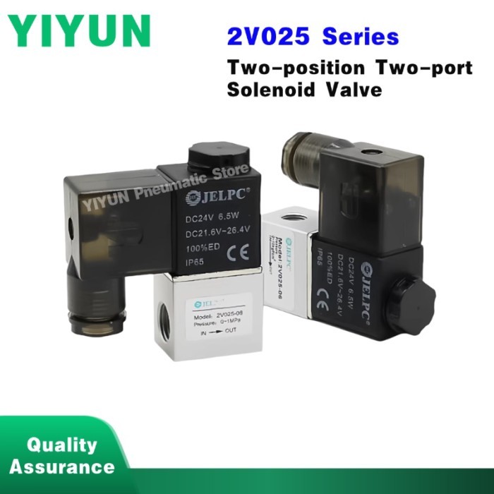 1pc 2V025-06 2V025-08 2V130-10 2V130-15/20/25 2V250-20/25 Al Alloy Pneumatic Two-position Two-port