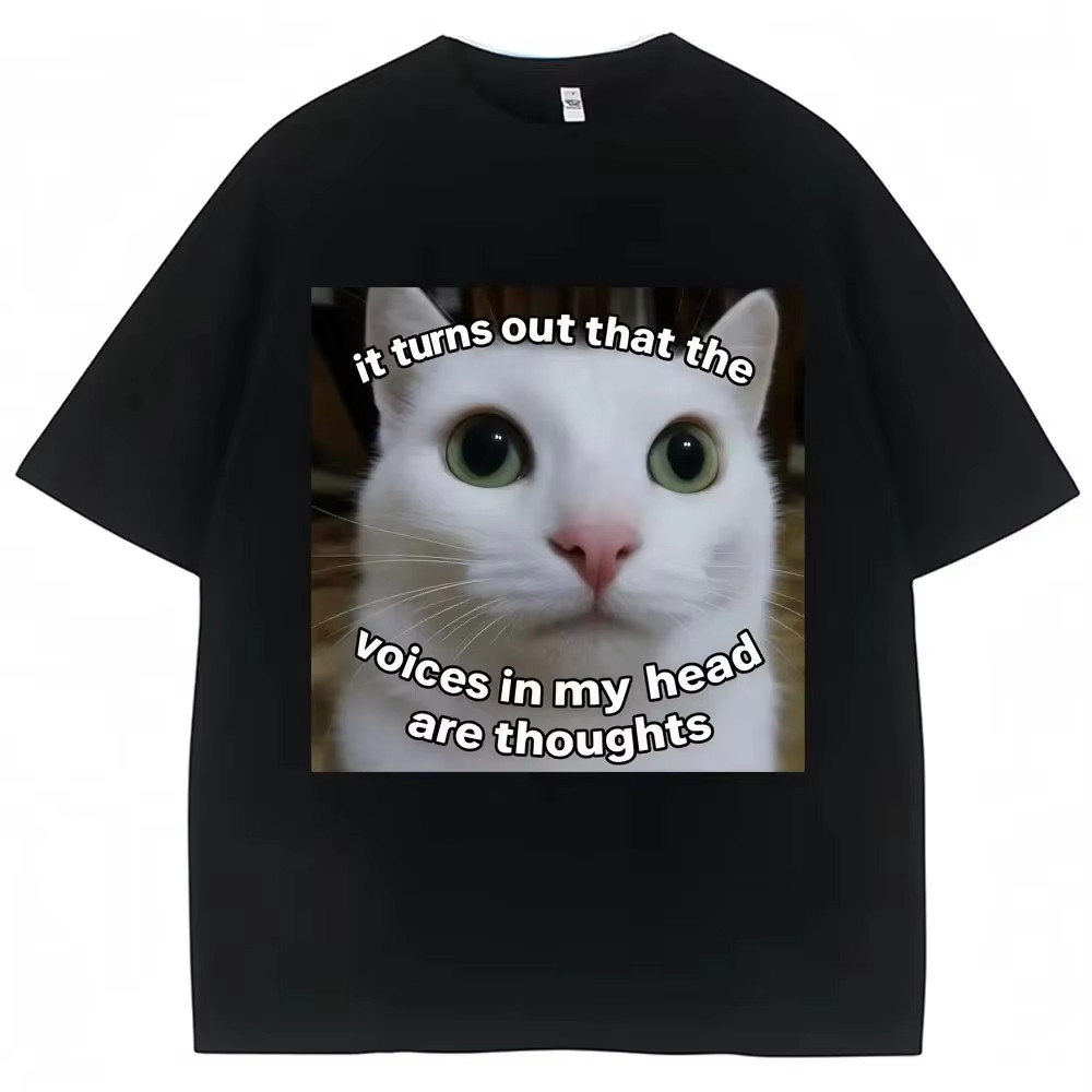 Goofy Ahh Cat T เสื้อ Meme Dank Cursed Weirdcore Cringey เสื้อยืดผู้ชายผู้หญิง I Got Too Silly เสื้อ