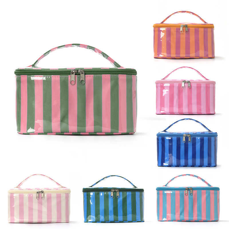 Feihong Contrast สีลายกระเป๋าเครื่องสําอางมูลค่าสูงความจุขนาดใหญ่กระเป๋าแป้งกระเป๋าเดินทางกลางแจ้งแบ