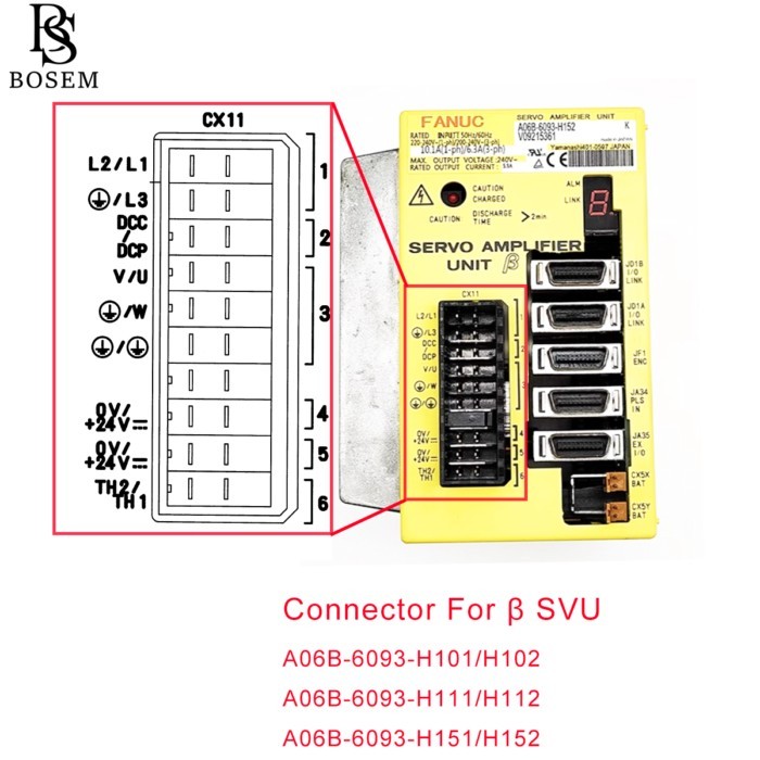 Connector CX11-1/2/3/4/5 L1L2L3 U/V/W DCC/DCP 24V TH2/TH1 For A06B-6093