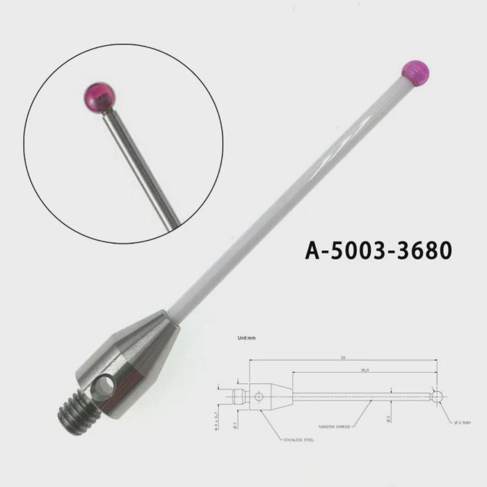 CMM Touch Probe Stylus 3mm Dia Rubine Ball Ceramic Stem M4 CMM A-5003-3680/ 0051 Tools Touch Probe