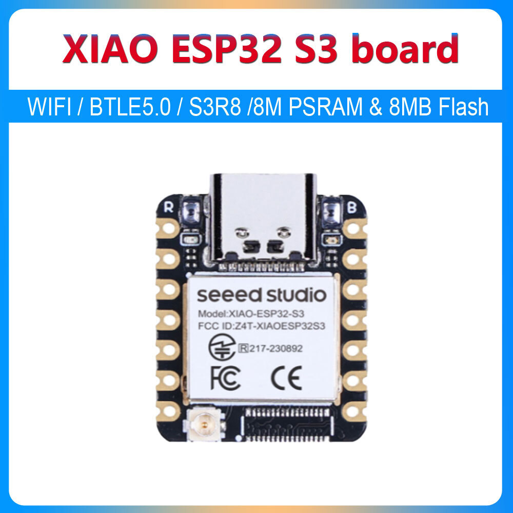 ดูสตูดิโอ XIAO ESP32 S3R8 32bit 240 MHz บอร์ดพัฒนา Wi-Fi BTLE5.0 Tiny SuperMini 8M PSRAM & 8MB แฟลช 