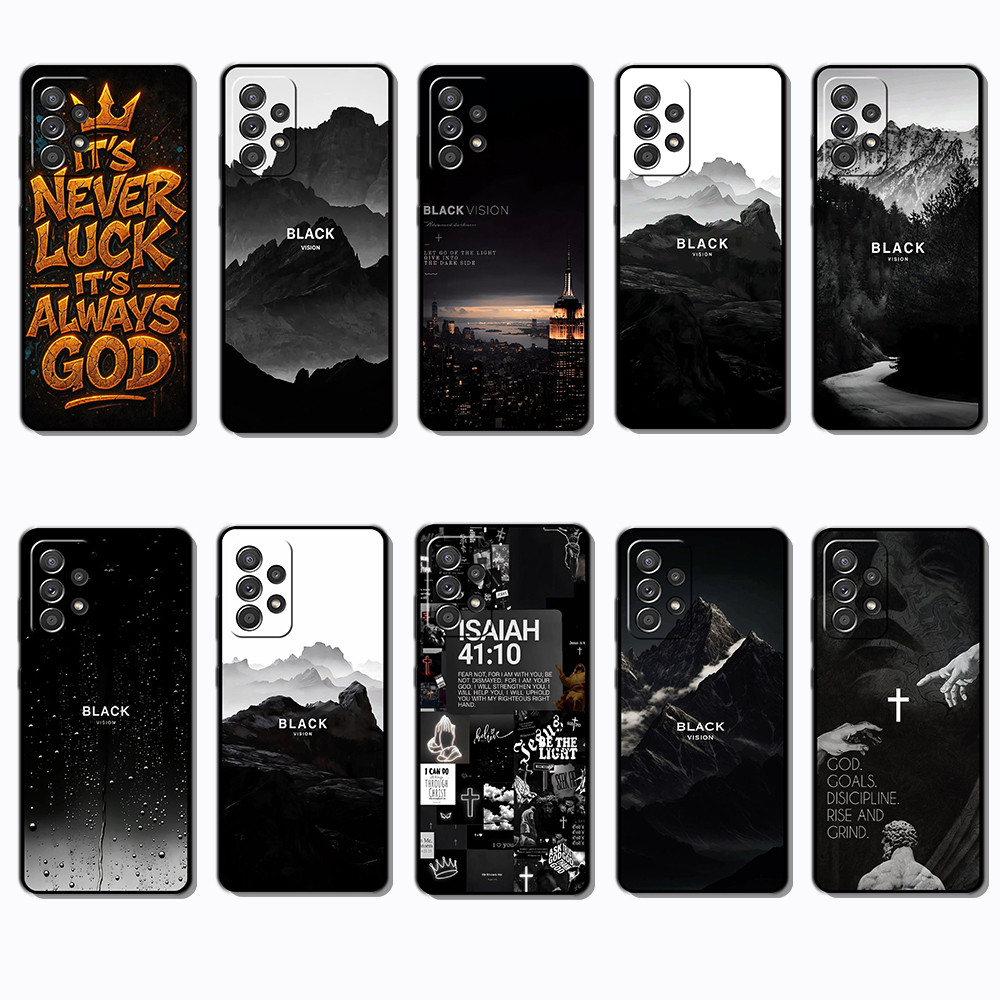 เคสโทรศัพท์สีดําแบบนุ่มสําหรับ Samsung A50 A50S A52 A52S A53 A54 A55 A70 A71 A72 Black Vision caseg